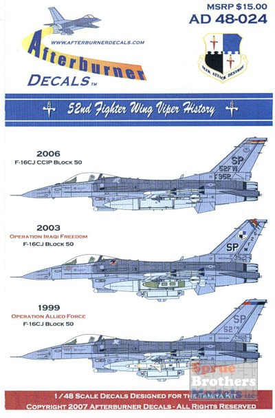 SuperScale Decals 1:48 F-16C Falcons 50th Anniversary 170th FS/183rd #48-621 