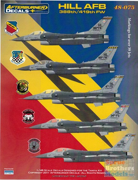Afd 1 48 Afterburner Decals Hill Afb 3th 419th Fw F 16 Falcons