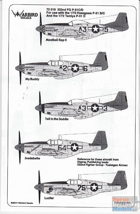 Eagle Cal decals 1/72 P-51D Mustang # 72142 