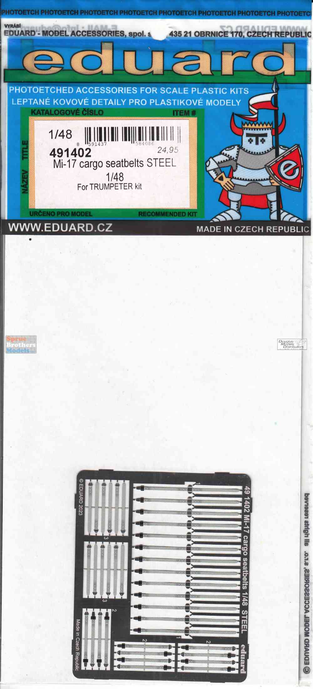 EDU491402 1:48 Eduard Color PE - Mi-17 Hip Cargo Seatbelts (TRP kit)