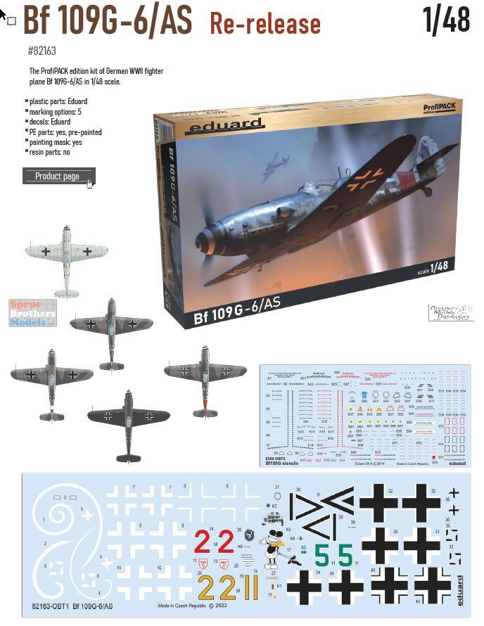 EDU82163 1:48 Eduard Bf109G-6/AS ProfiPACK - Sprue Brothers