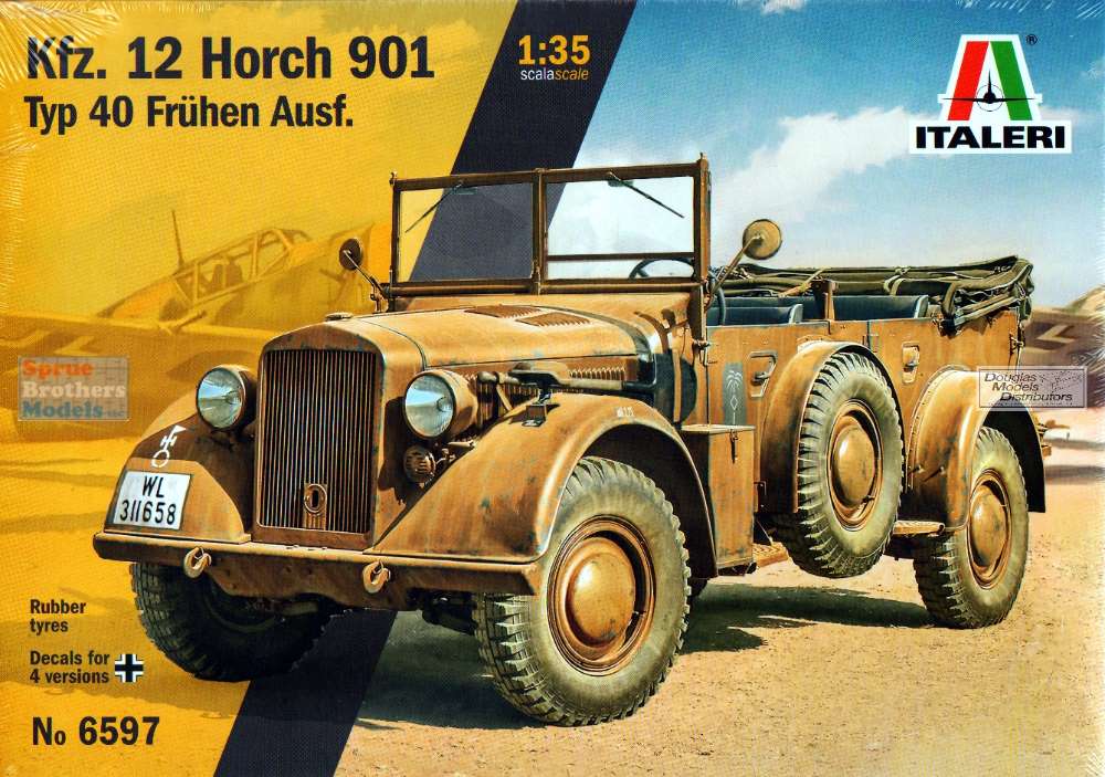 ITA6597 1:35 Italeri Kfz.12 Horch 901 Typ 40 Fruhen Ausf - Sprue Brothers  Models LLC