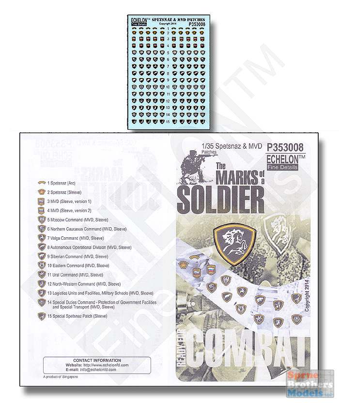 ECH353020 1:35 Echelon The Marks of a Soldier - US Army Patches #353020 -  Sprue Brothers Models LLC