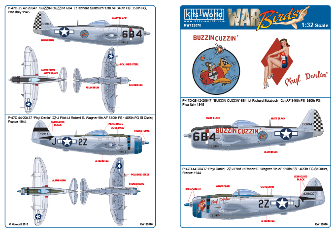 Superscale  decals 1/72 72-775 P-47D Thunderbolts 63rd 56th 19th 318th  N140 