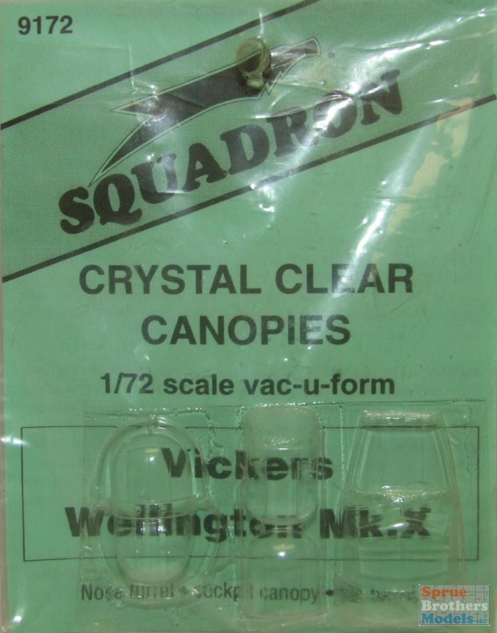 Squadron 1:72 Vickers Wellington Mk.X Crystal Clear Canopy Vacuform Detail #9172 