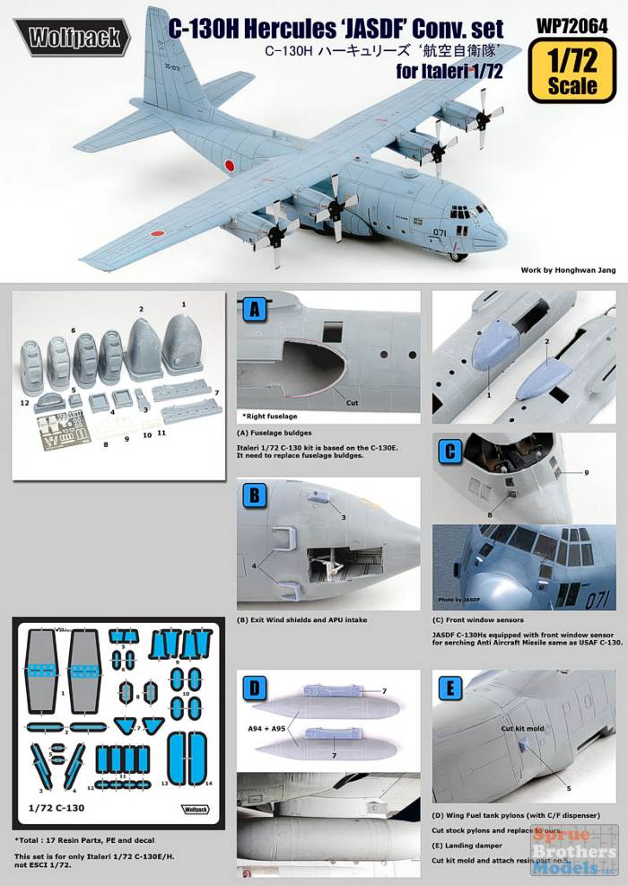 C-130 E/h Hercules 1:72 Plastic Model Kit ITALERI
