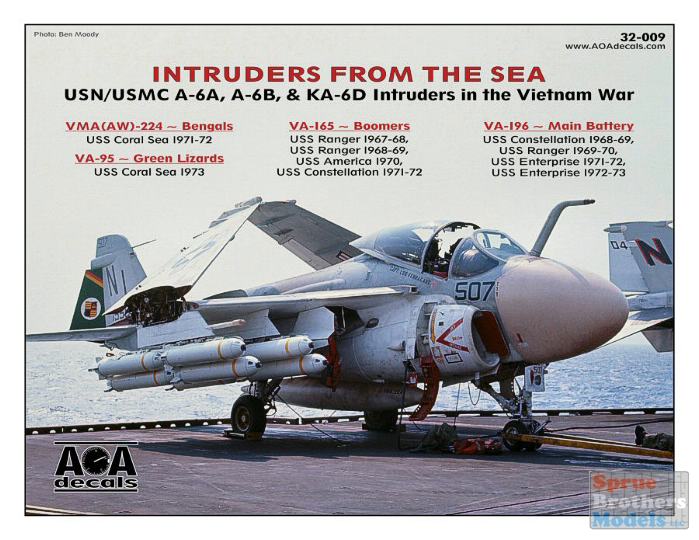 AOA Decals 1/32 GRUMMAN A-6A & A-6E INTRUDER HIGH-VIZ AIRFRAME STENCILS 