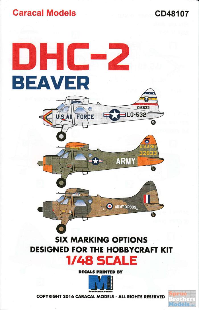 Carcd48107 1 48 Caracal Models Decals Dhc 2 Beaver