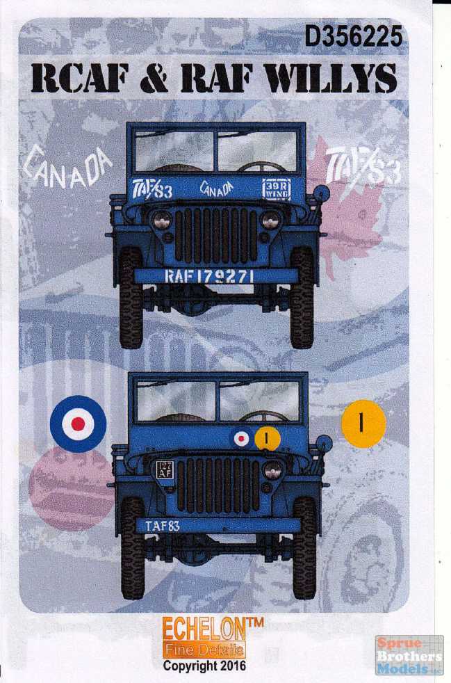 ECH356225 1:35 Echelon RCAF & RAF Willys - Sprue Brothers ECH356225 1:35 Echelon RCAF & RAF Willys - Sprue Brothers