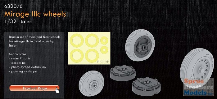 Eduard 1/32 Brassin Mirage IIIc wheels - 632076