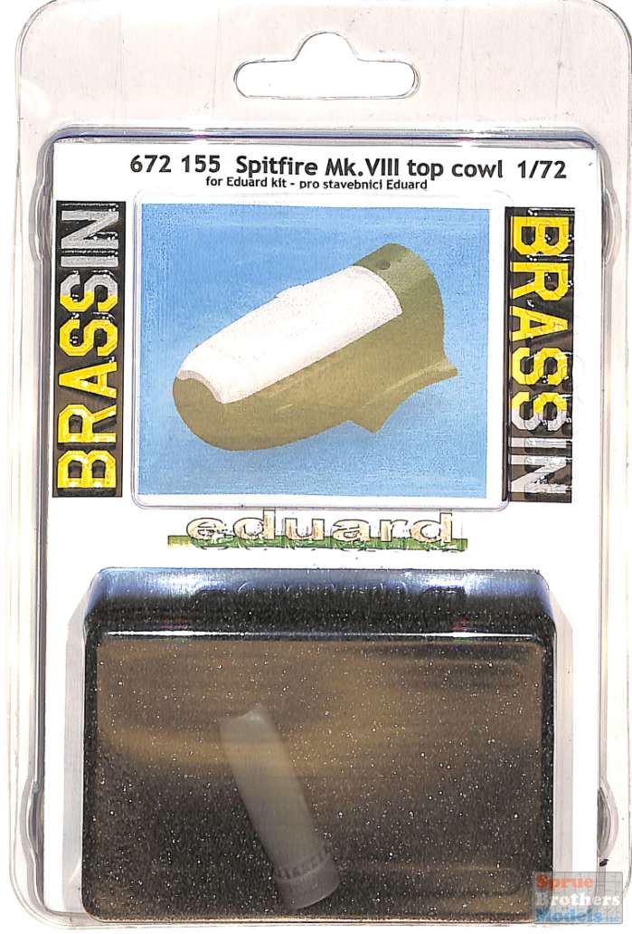 Eduard 1/72 Brassin set upper cowling for Spitfire Mk.VIII in one piece - 672155 Eduard 1/72 Brassin set upper cowling for Spitfire Mk.VIII in one piece - 672155