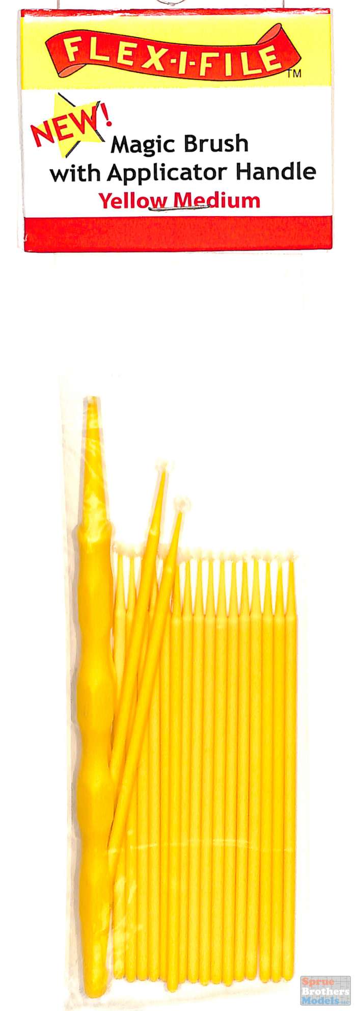 FLXM929005 Flex-I-File Magic Brush with Applicator Handle - Yellow Medium -  Sprue Brothers Models LLC