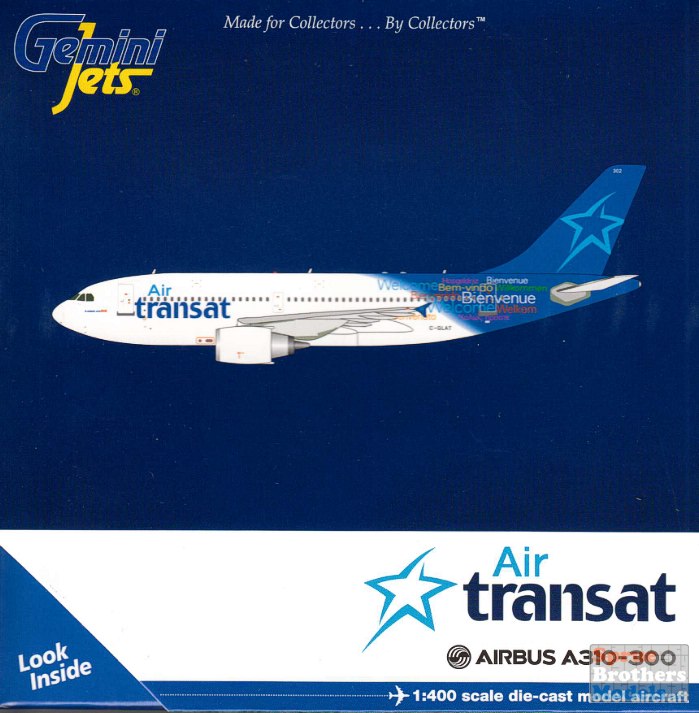 Gemgj1504 1 400 Gemini Jets Air Transat A310 300 Reg C Glat Pre Painted Pre Built