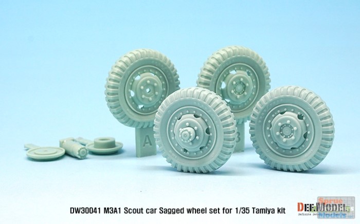 for Tamiya 1/35 1:35 US M3A1 Scout car Sagged Wheel set DW30041 DEF.MODEL