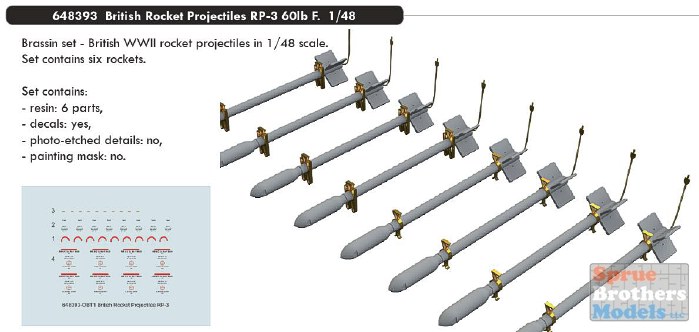 Eduard Accessories 648393-1:48 British Rocket Projectiles RP-3 60lb F Neu Eduard Accessories 648393-1:48 British Rocket Projectiles RP-3 60lb F Neu