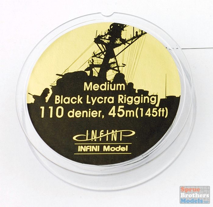 Infini Models Black Lycra Rigging 110 Denier 145Ft. 