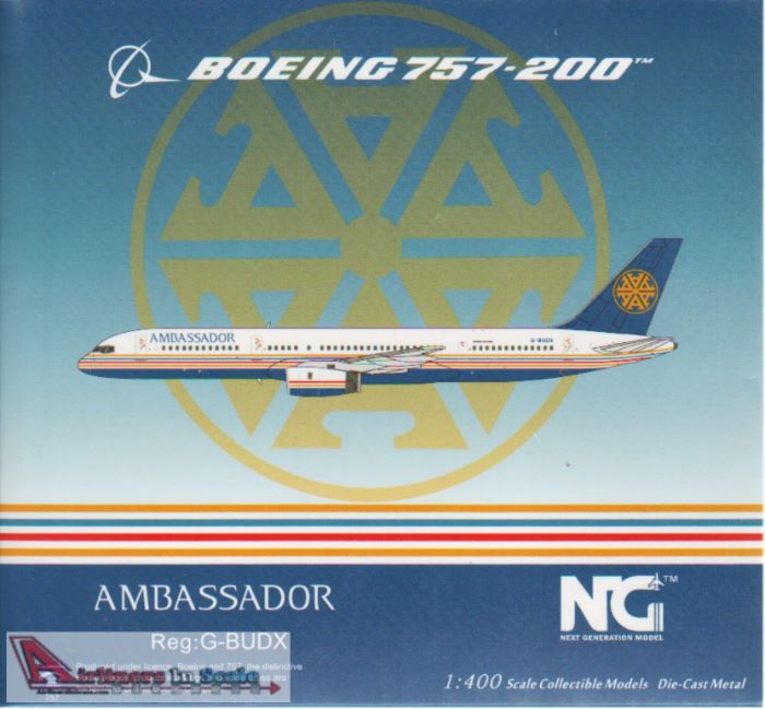 NG Model 53116 Boeing 757-236 Ambassador Airways G-BUDX in 1:400 scale 