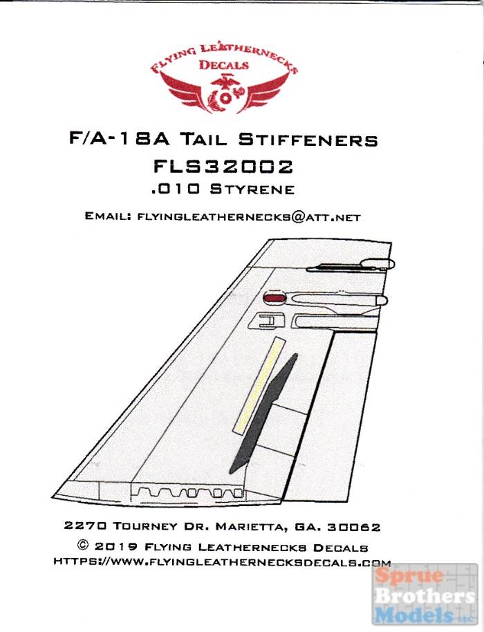 TAIL PLATES Flying Leathernecks Models 1/72 F/A-18A HORNET TAIL STIFFENERS