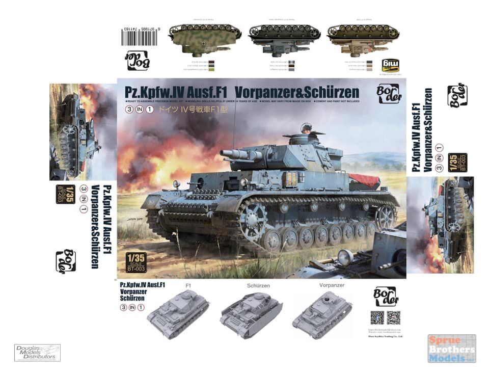 BDMBT003 1:35 Border Model Panzer Pz.Kpfw.IV Ausf.F1