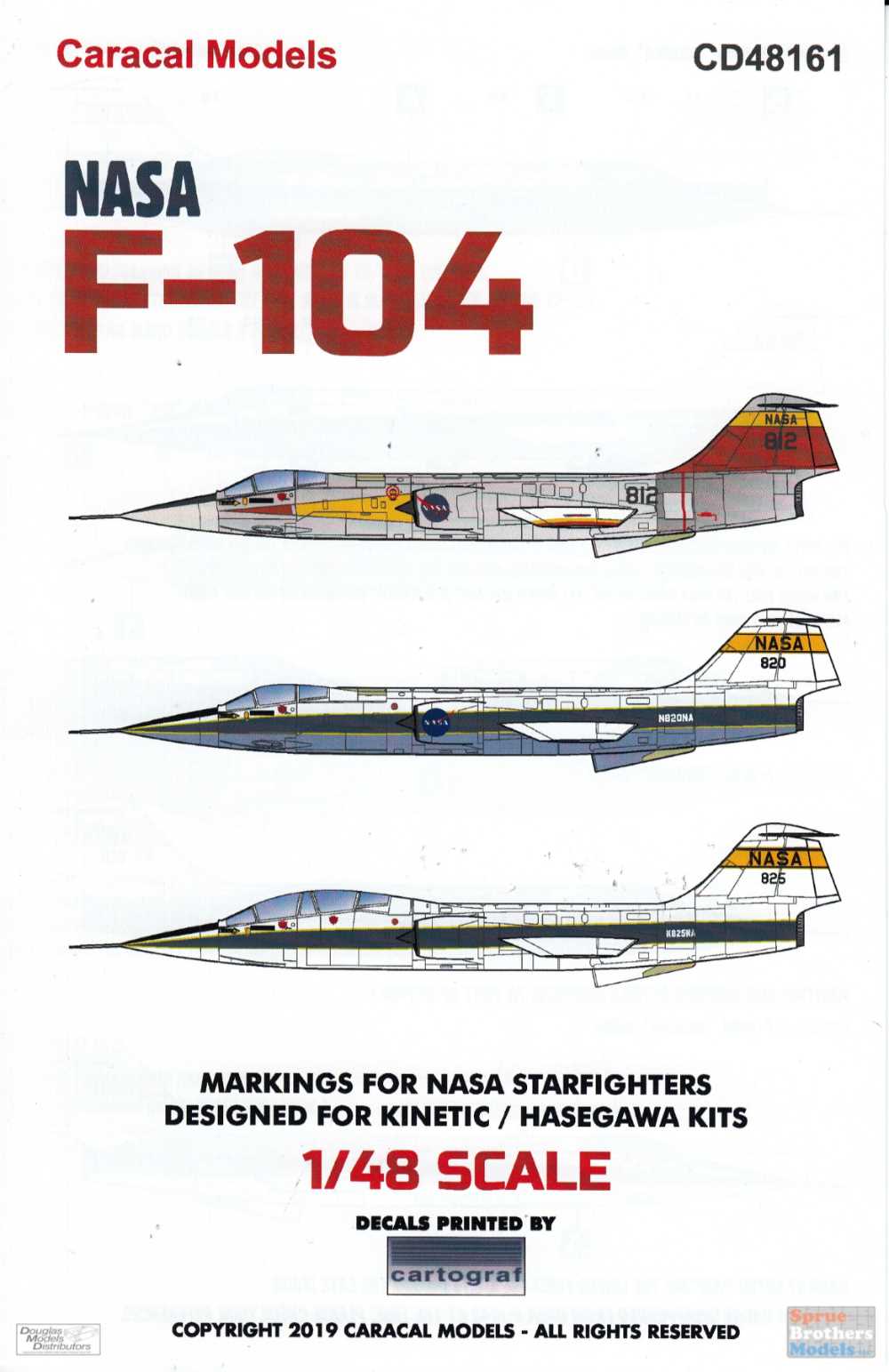 Carcd48161 1 48 Caracal Models Decals Nasa F 104 Starfighter