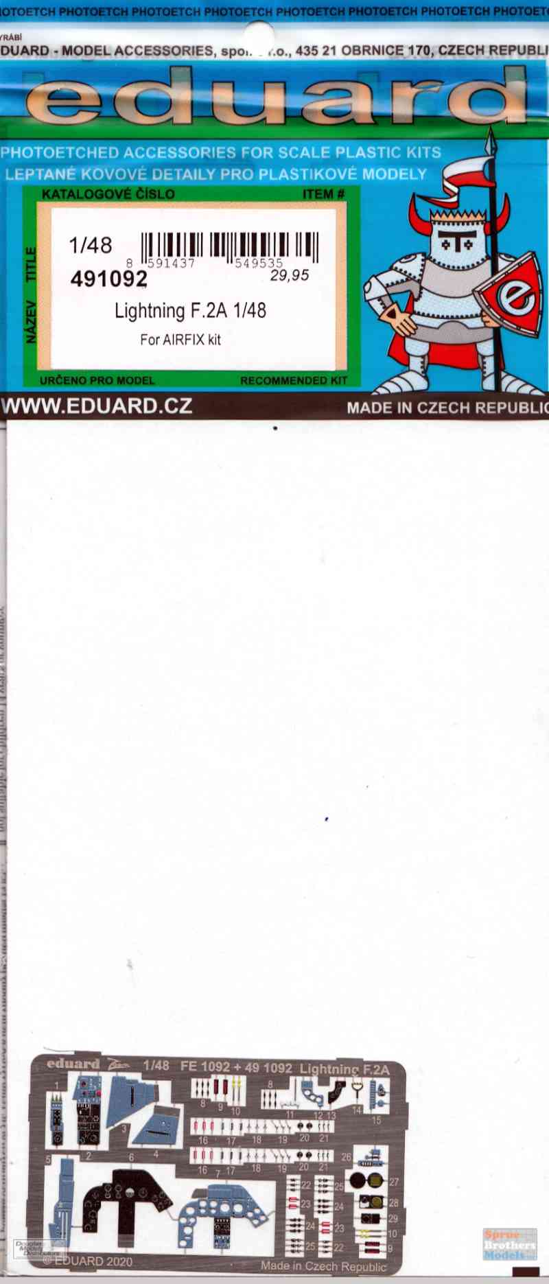 Lightning F.2A for Airfix in 1:48 Airfix 491092 Eduard Accessories 