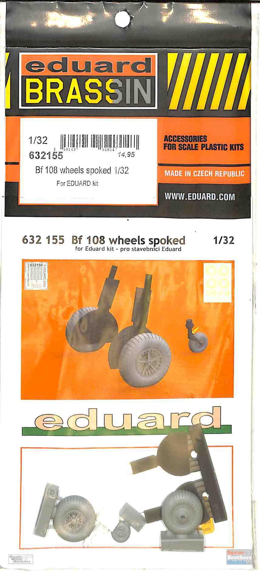Brassin 1/32 Scale Bf 108 Spoked Wheels (Eduard) - 632155 Brassin 1/32 Scale Bf 108 Spoked Wheels (Eduard) - 632155