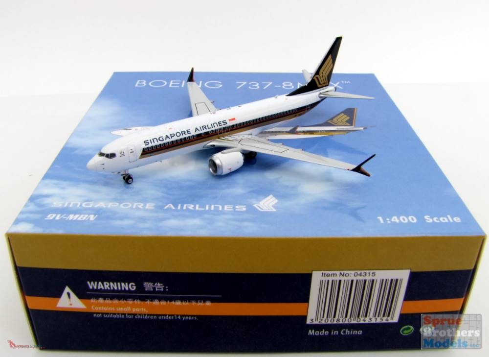 Singapore Airlines B737 MAX-8 9V-MBN (1:400)