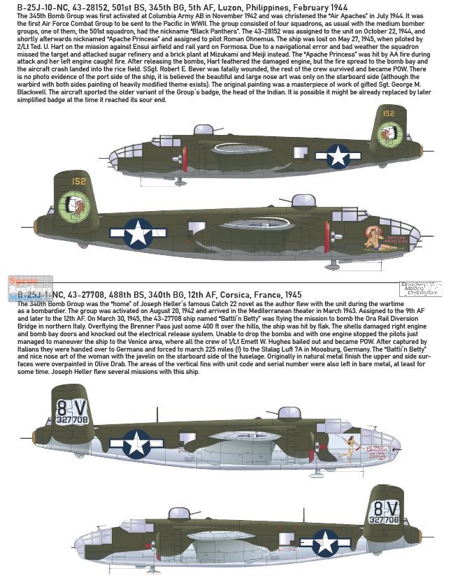 Eduard 1/72 North-American B-25C/D Mitchell Paint Mask # CX507 