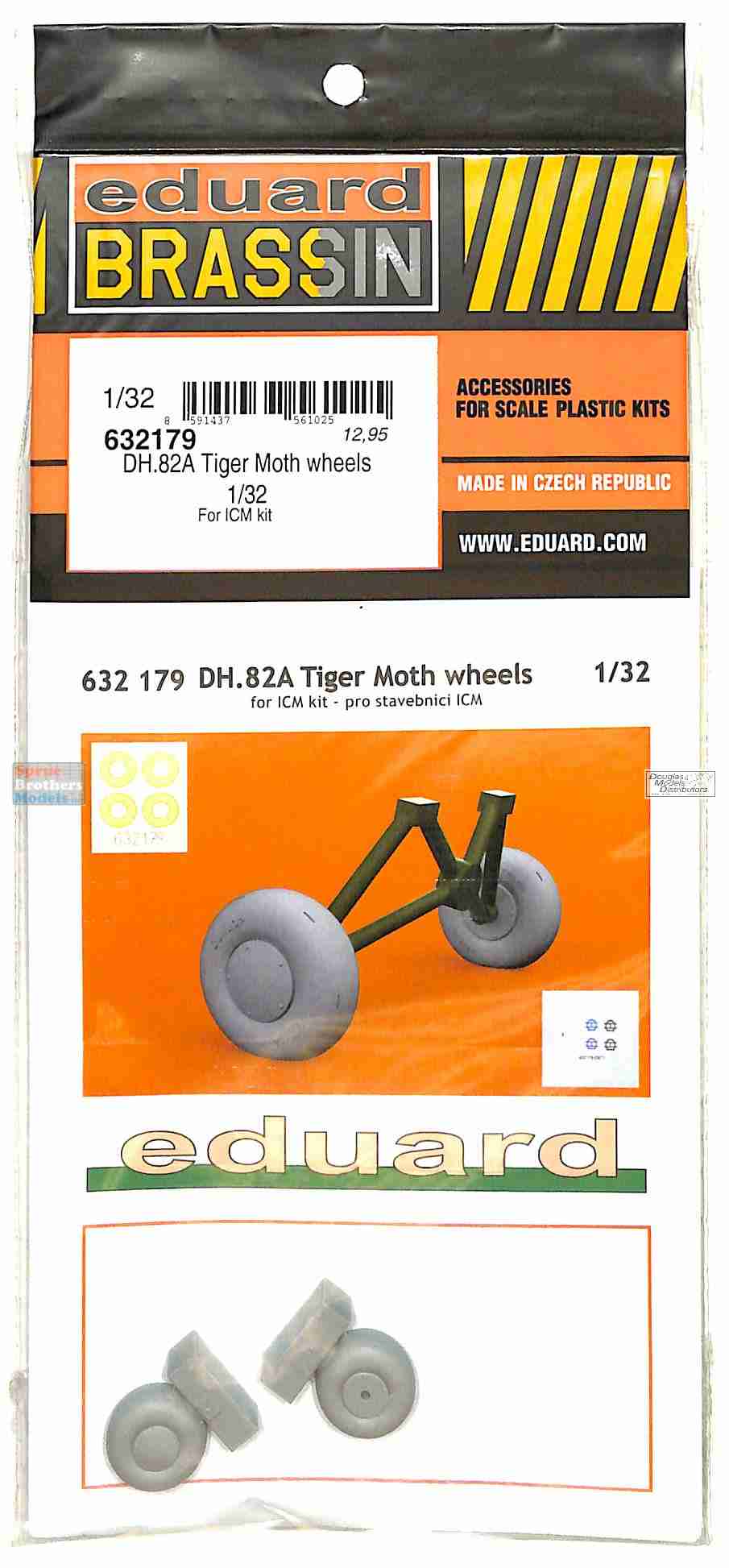 Brassin 1/32 scale DH.82A Tiger Moth wheels for ICM - 632179 Brassin 1/32 scale DH.82A Tiger Moth wheels for ICM - 632179