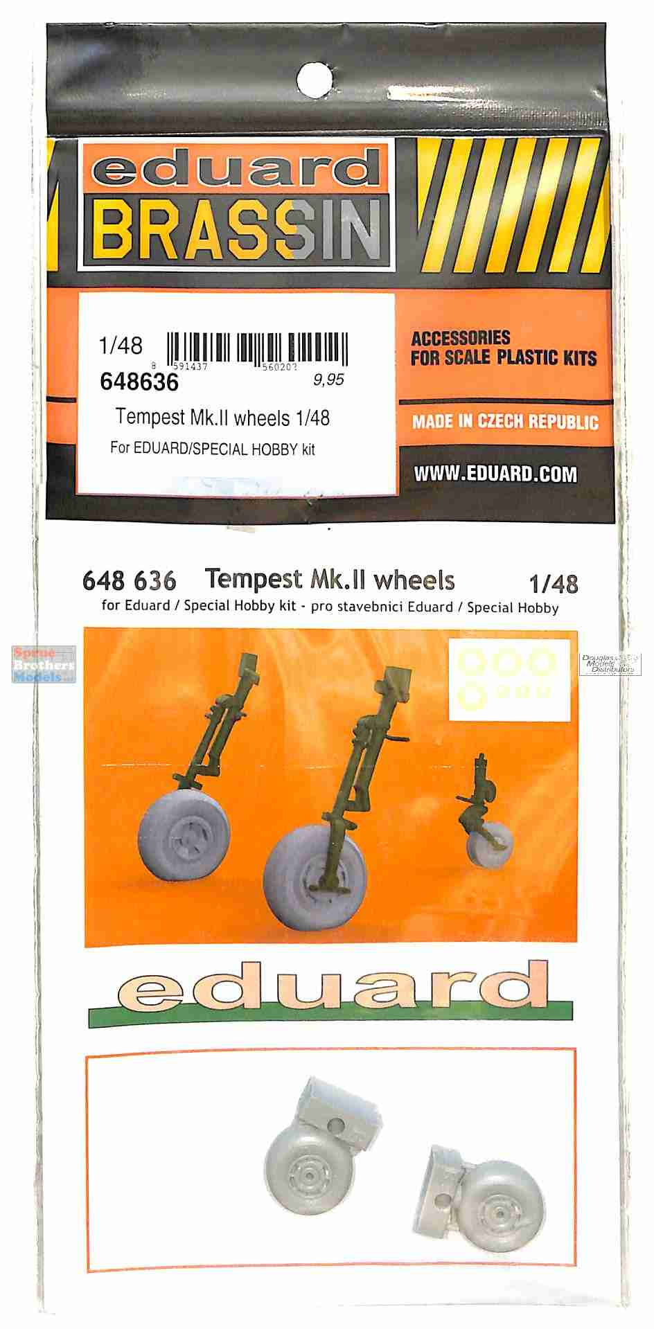 Brassin 1/48 resin Tempest Mk. II wheels for EDUARD, SPECIAL HOBBY - 648636 Brassin 1/48 resin Tempest Mk. II wheels for EDUARD, SPECIAL HOBBY - 648636