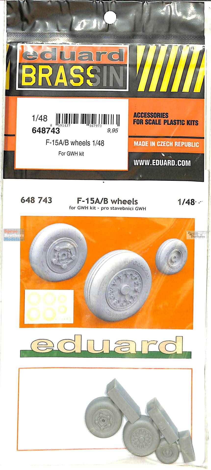 Brassin 1/48 scale F-15A/ B wheels in resin for Great Wall Hobby - 648743 Brassin 1/48 scale F-15A/ B wheels in resin for Great Wall Hobby - 648743