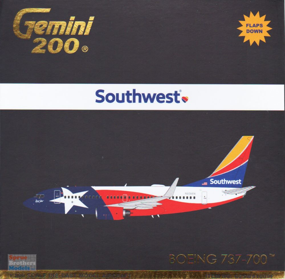Southwest Boeing 737-700 N931WN Lone Star Gemini Jets GJSWA2019 1:400 IN STOCK 