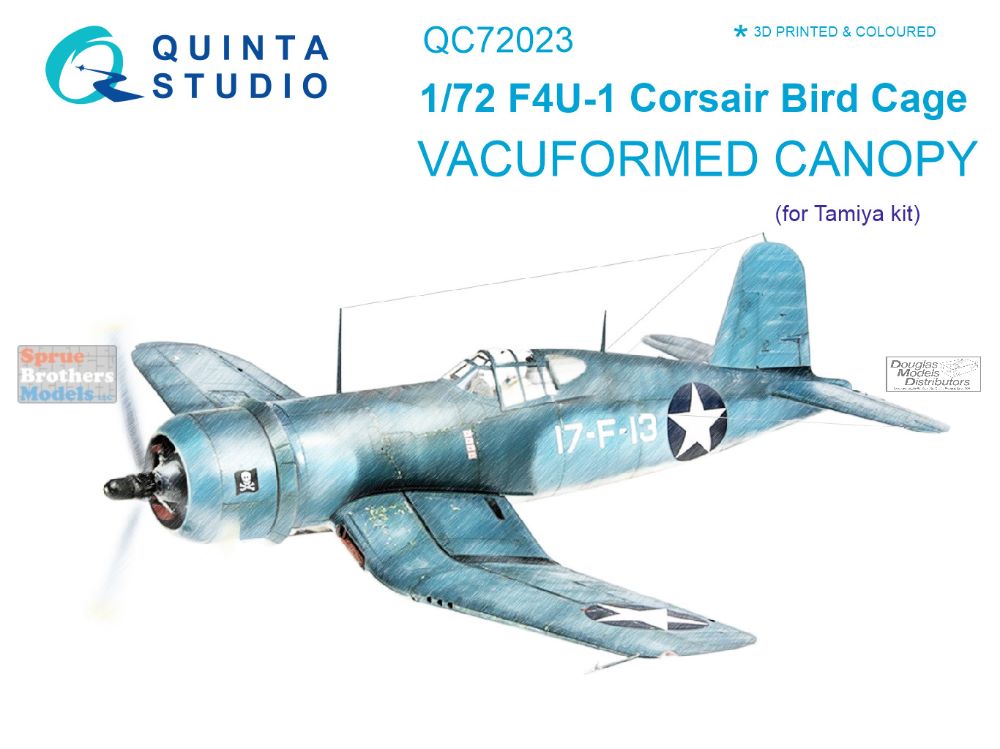 QTSQC72023 1 72 Quinta Studio Vacuformed Canopy F4U 1 Corsair Bird Cage TAM kit Sprue Brothers Models LLC