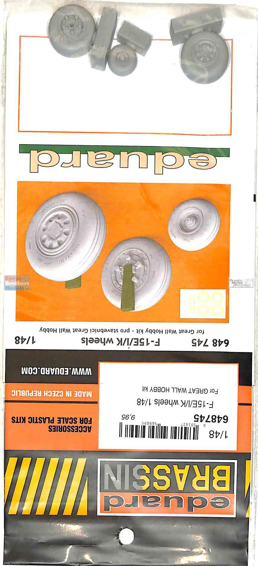 Eduard Brassin 1/48 scale F-15E/ I/K resin wheels for Great Wall Hobby - 648745 Eduard Brassin 1/48 scale F-15E/ I/K resin wheels for Great Wall Hobby - 648745