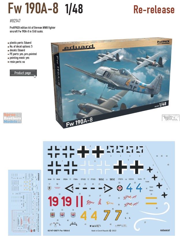 EDU82147 1:48 Eduard Fw 190A-8 ProfiPACK - Sprue Brothers