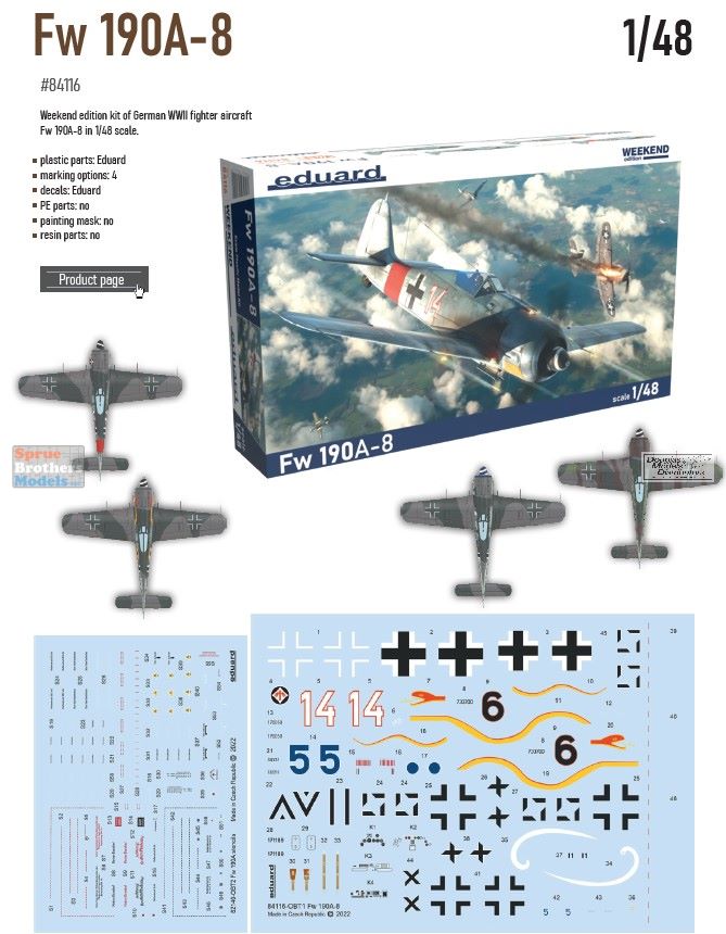 EDU84116 1:48 Eduard Fw 190A-8 Weekend Edition