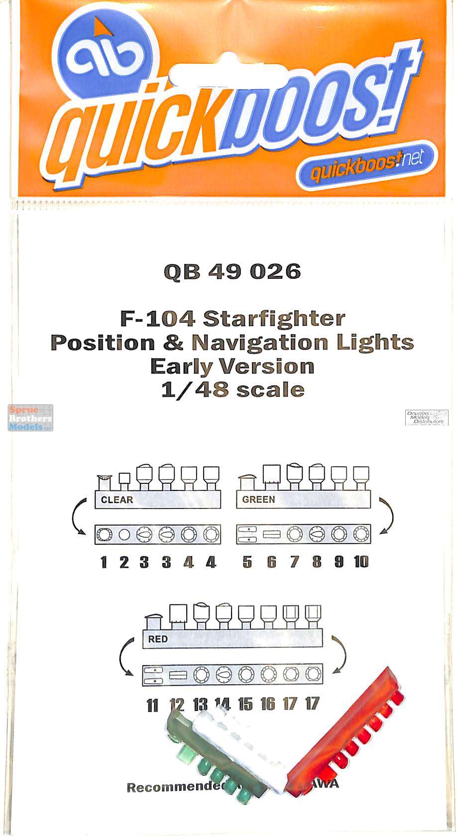 QBT49026 1:48 Quickboost F-104 Starfighter Position & Navigation Lights  Early Version (HAS kit)