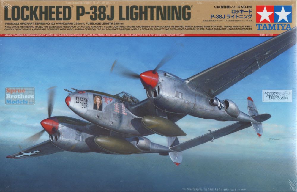 1/48 Tamiya Lockheed P-38F/G Lightning Plastic Model Kit