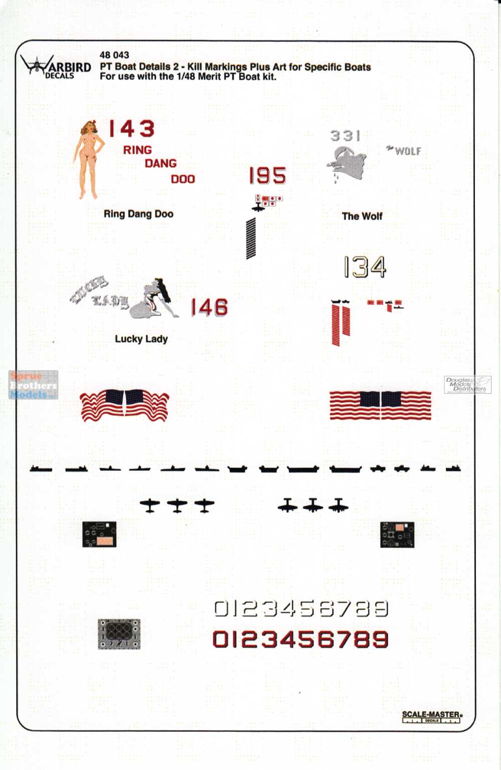 WBD72044 1:72 Warbird Decals - 80' Elco PT Boats - General Details